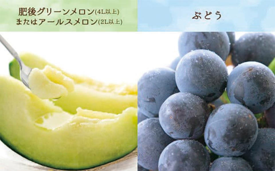 看板商品メロン、ブドウ