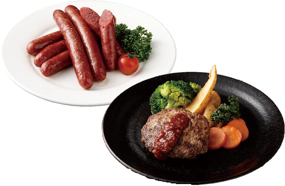 鹿肉ソーセージと鹿肉ハンバーグのセット